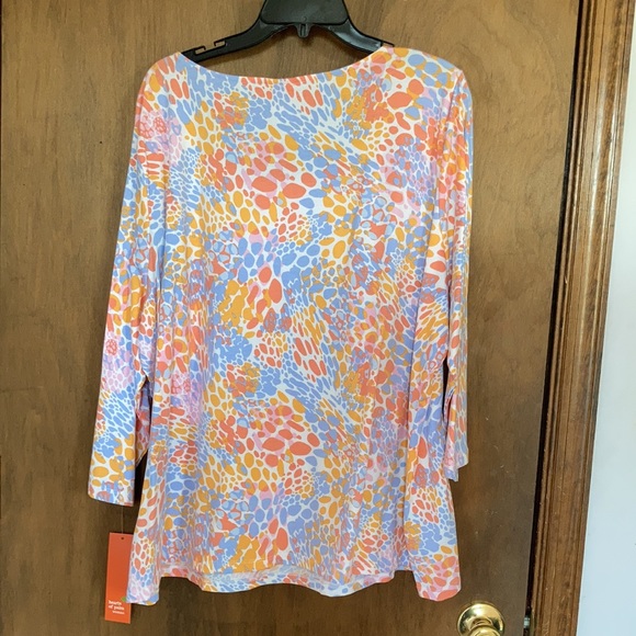 Hearts of Palm abstract print top with stretch 3X - Picture 8 of 17